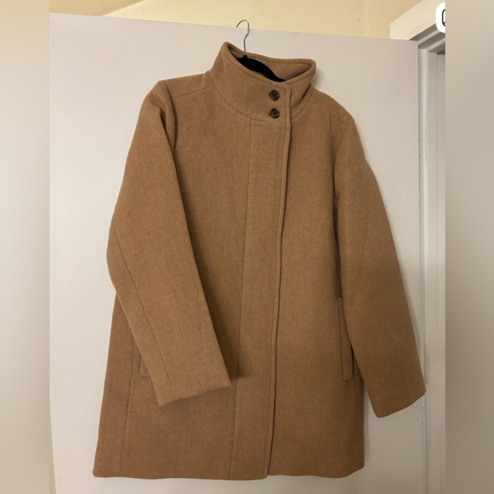 J.Crew Wool Blend Camel Coat – Size 14 (NWT)